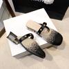 Fashion Spring New Baotou Slippers Women's Fashion Round Head Mesh Cloth Breathable Anti-slip Low Heel Slippers