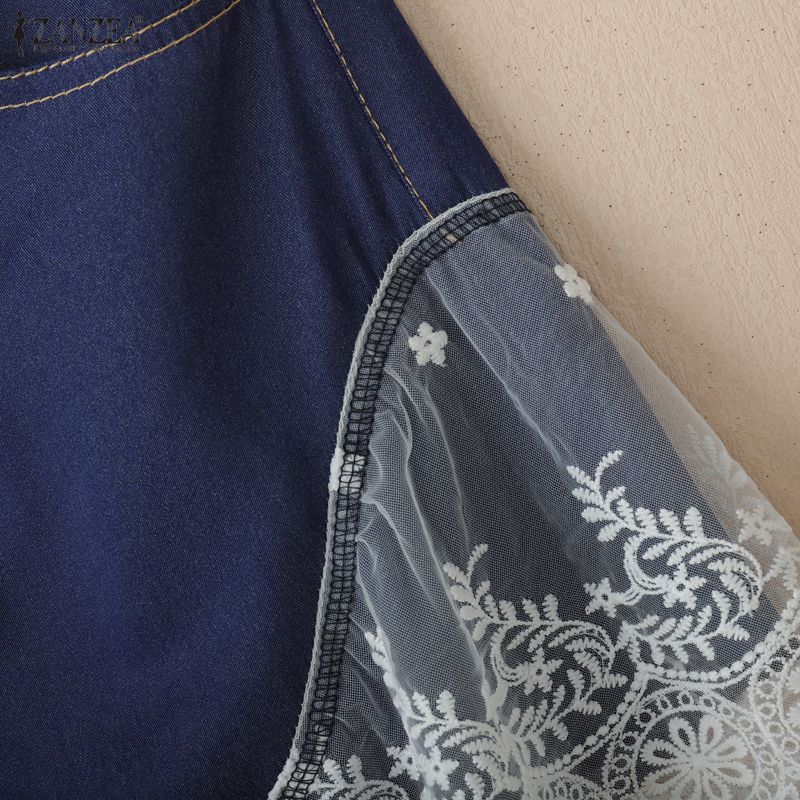 ZANZEA Women Summer Casual Lace Splice Short Pants