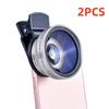 2 In 1 Lens Universal Clip 37mm Mobile Phone Lens Professional 0.45X 49Uv Super Wide-Angle + Macro Hd Lens for iPhone Android