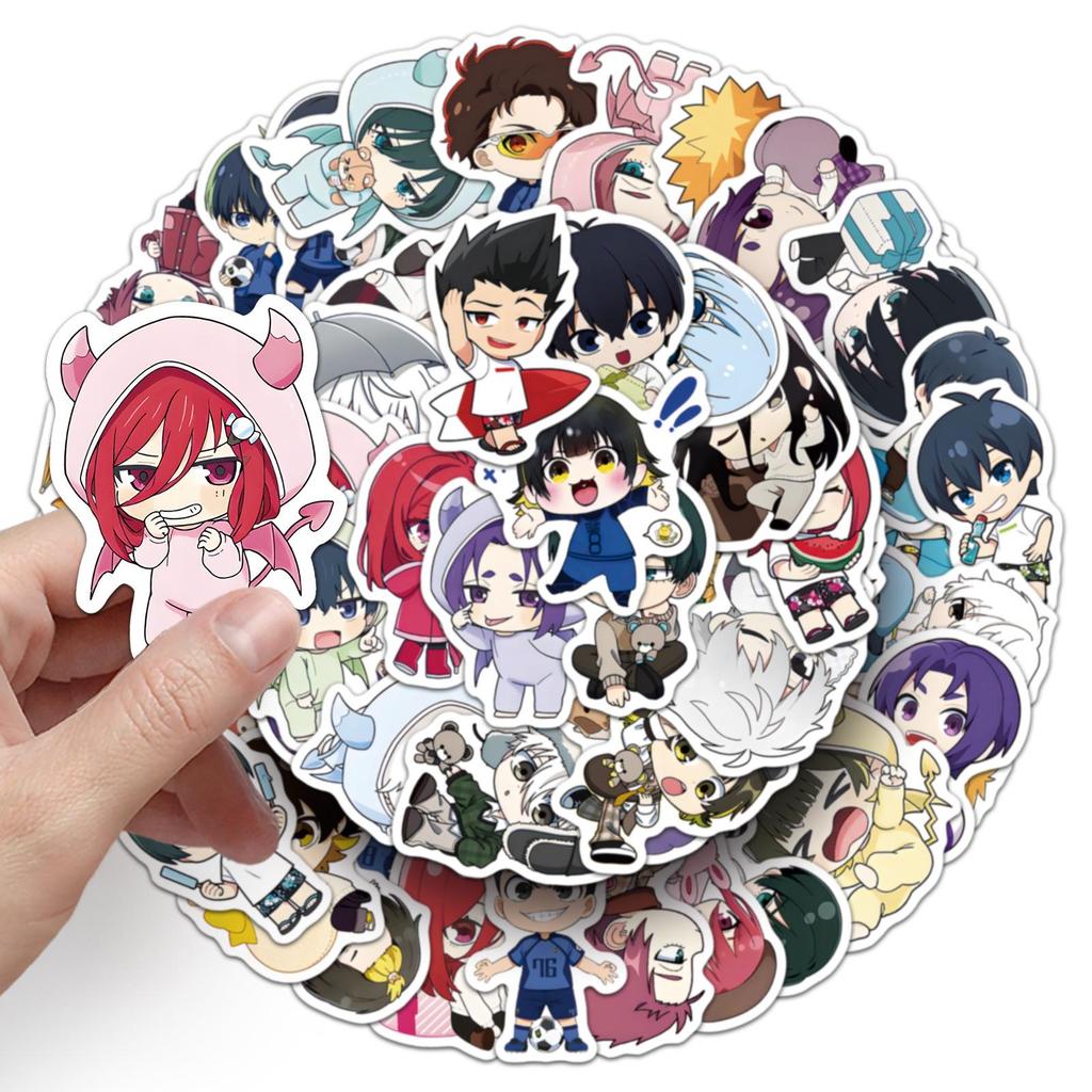52-Piece Blue Lock Anime Stickers Set for Laptops, Headphones & Storage Boxes