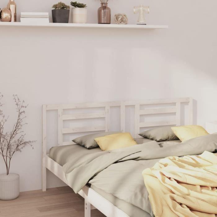 VidaXL Headboard White 206x4x100 Cm Solid Pine Wood 818841