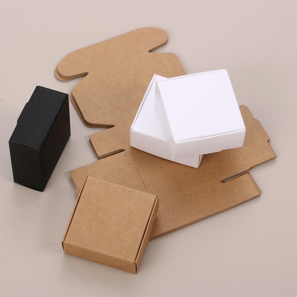 

10PCS Gift Cardboard Bottom Handmade Box Kraft Paper Square Pack Wrapping 1