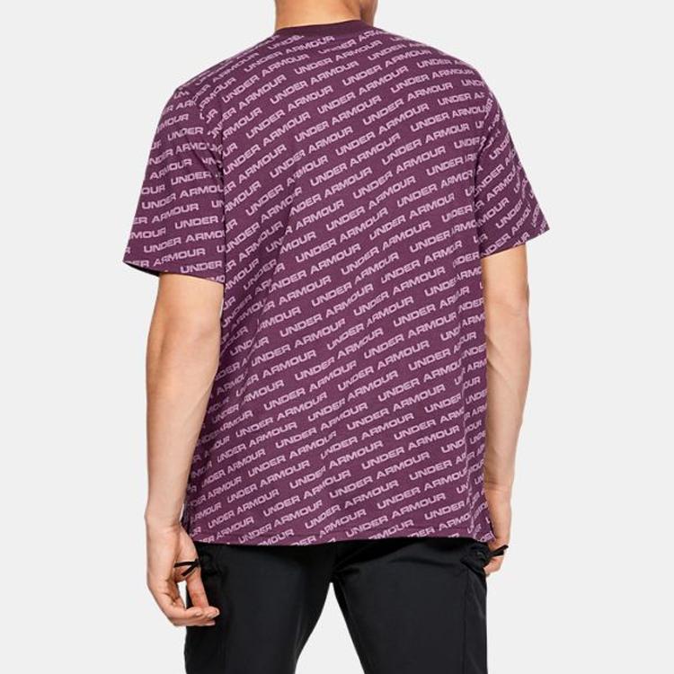 Under Armour Round Neck Regular Loose Straight T-Shirt Men Tops Dynamic-Purple 1345563-520