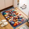 2D Flat-1pc Colorful Doorway Floor Mats , Suitable for entrance, kitchen, living room, rectangular carpet decoration.