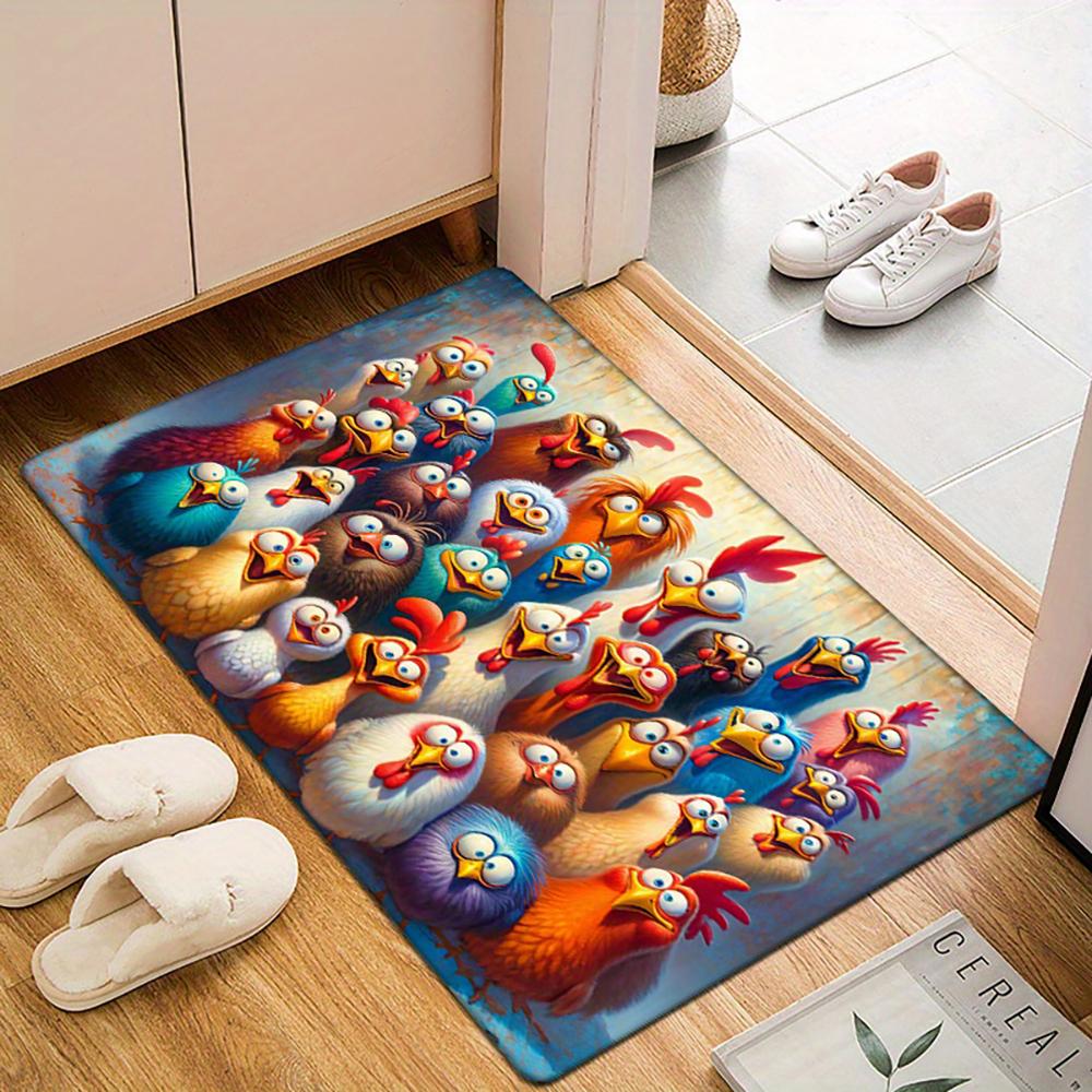 2D Flat-1pc Colorful Doorway Floor Mats , Suitable for entrance, kitchen, living room, rectangular carpet decoration.