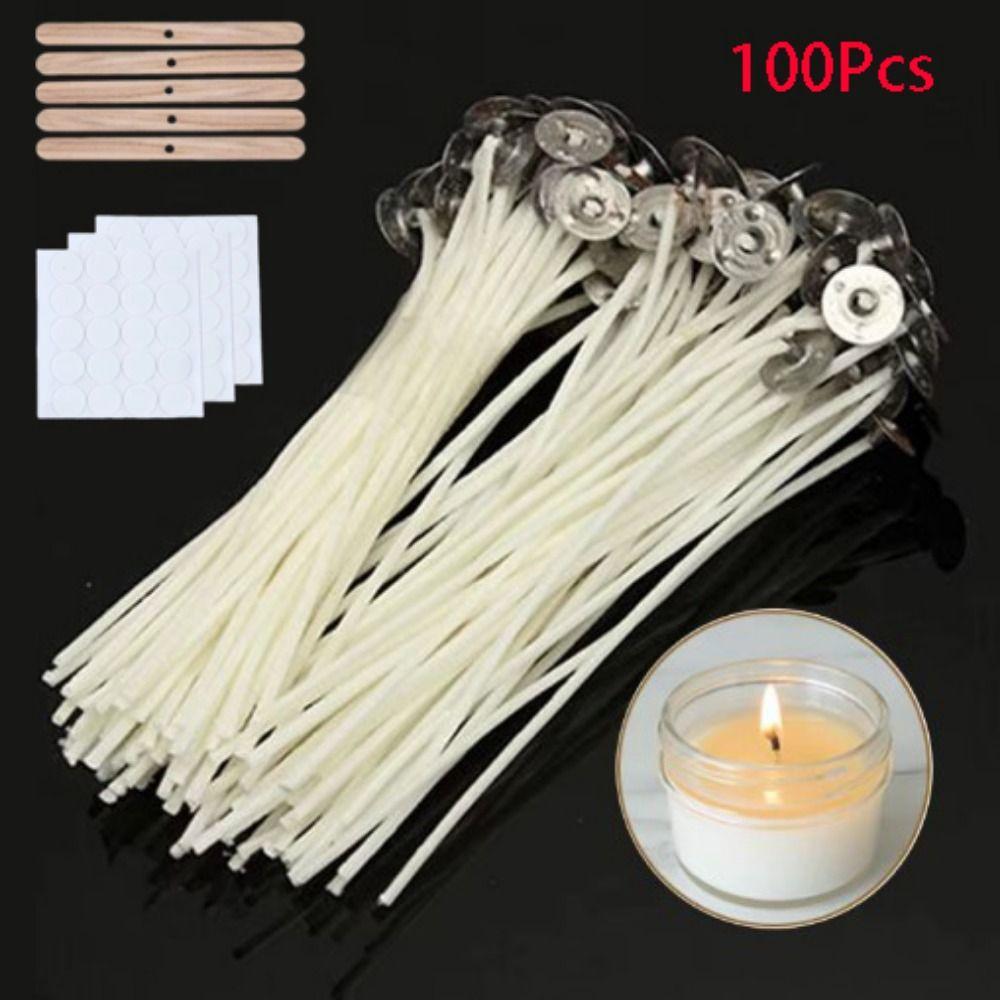 165Pcs Pure Cotton Core Candle Wicks Set Pre Waxed Soy Oil Wax Core  Handmade Candles