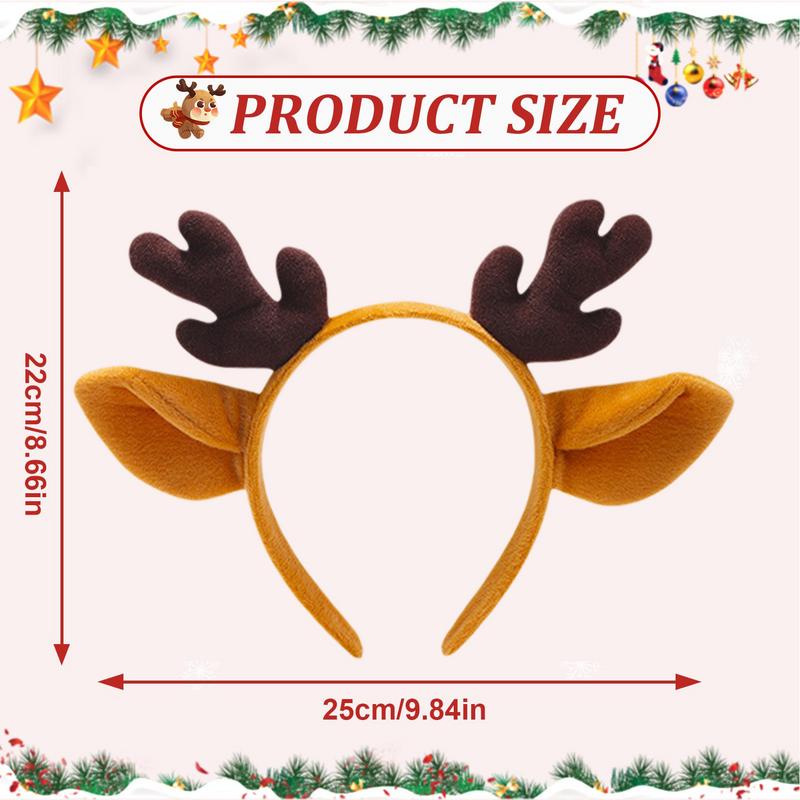 Plush Antler Headband Animal Ears Headwear Adorable Antlers Headpiece Headdress For Halloween Cosplay Costume Accessories