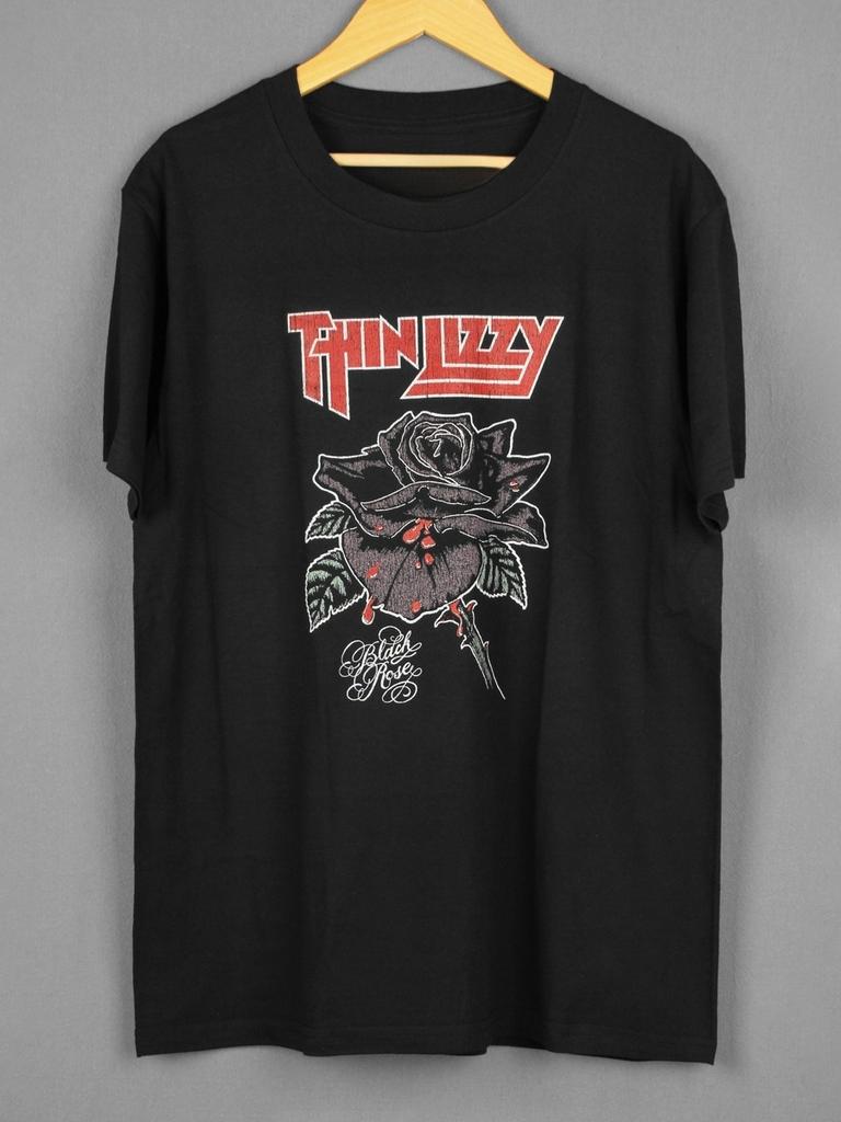 Thin Lizzy Black Rose Rock Band Cotone Puro Base Layer in Puro Cotone T-shirt a Maniche Corte da Uomo e Donna