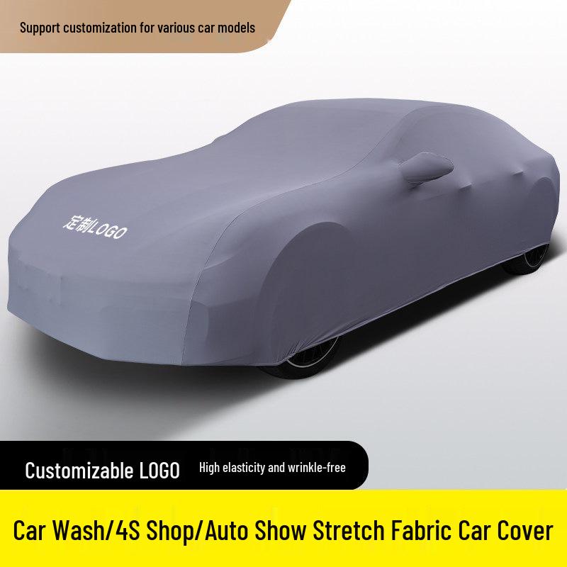 Housse de voiture universelle en tissu rouge extensible pour Salon Auto Show Dévoilement