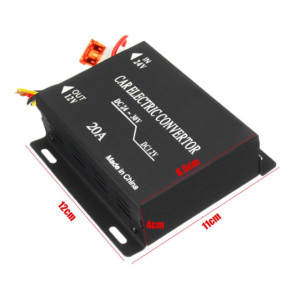 240W 20A Car Electric Convertor DC 24V to 12V Power Supply Inverter Transformer