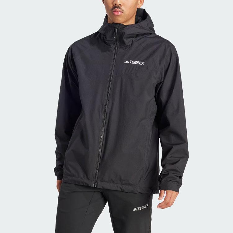 adidas Outdoor Hiking Waterproof And Breathable Windbreaker Jacket Men's Black IP1435