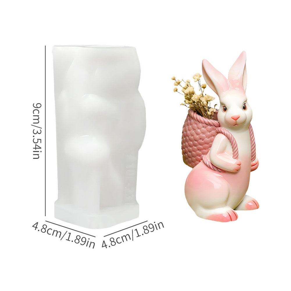 Cartoon Easter Bunny Silicone Molds DIY Handmade Aroma Candle Plaster Ornament Mould Rabbit Soap Epoxy Resin Gypsum Molds