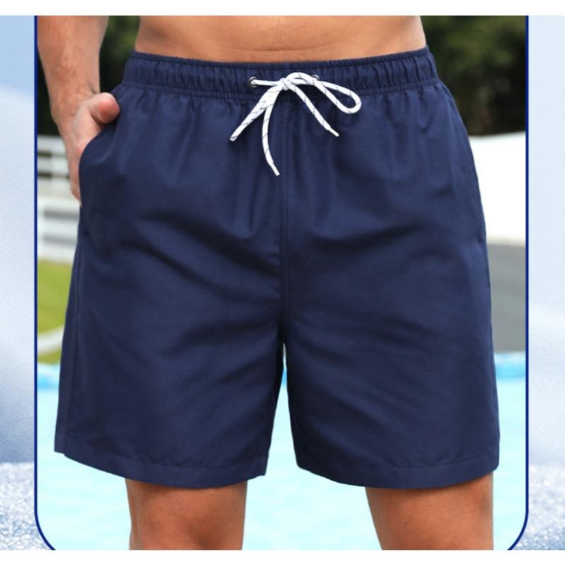 

Летние мужские быстросохнущие плавки Повседневные пляжные шорты на шнурке S темно-синий