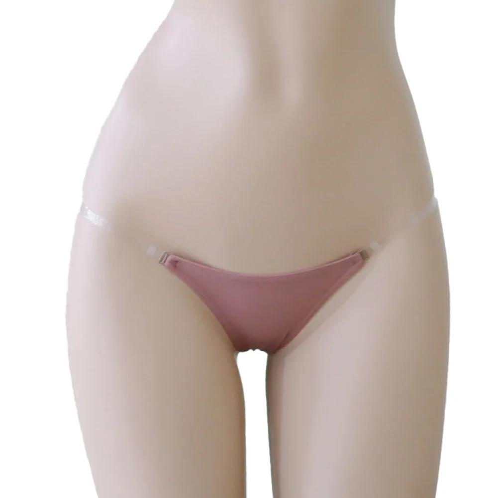 Sexy Damen Eis Seide G-String Durchsichtig Niedrige Taille Nahtlose Tanga Unterwäsche Transparent Verstellbarer Bund Slips