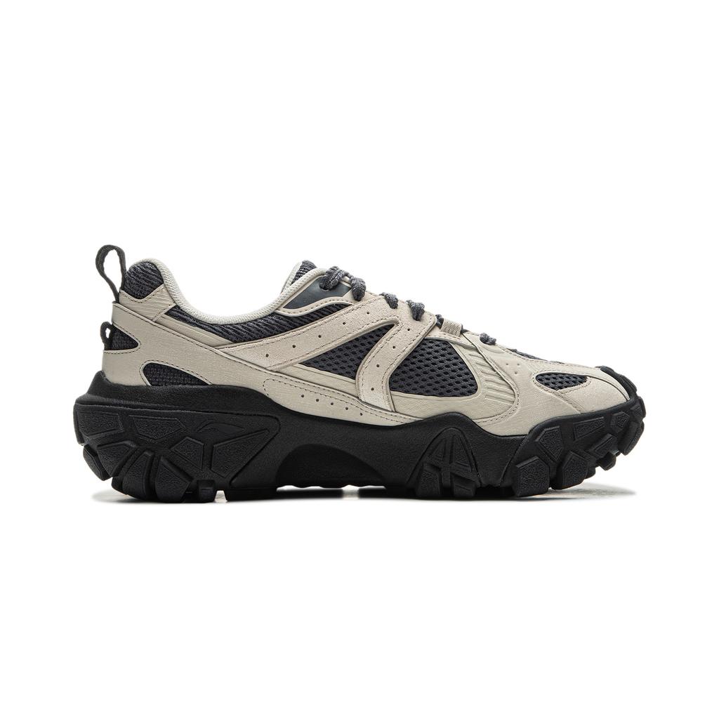 New LiNing Dunes Cushioning Anti Slip Wear Resistant Breathable Height Increasing Low Top Casual Shoes Men's Khaki Black AGCU379-3
