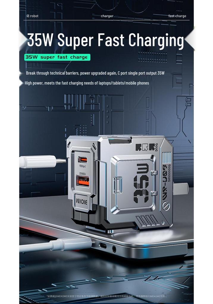 Wekome Navigator 67W Low-Temp Fast Charging GaN 3-Port Mobile Charger - Chinese/European/British Standards