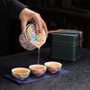 High-grade Enamel Color Master Cup Tea Cup Travel Tea Set Tea Cup Drinking Tea Household Ceramic Kung Fu Tea Set Guest Cup