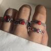 Xiaomi BF CLUB 925 Sterling Silver Ring For Women Jewelry Retro Black Red Stone Vintage Handmade Ring Allergy For Party Birthday Gift