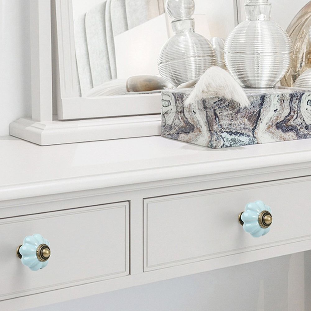 European Style Ceramic Pumpkin Handle Single Hole Door Pull Handles Retro Drawer Knobs  Furniture