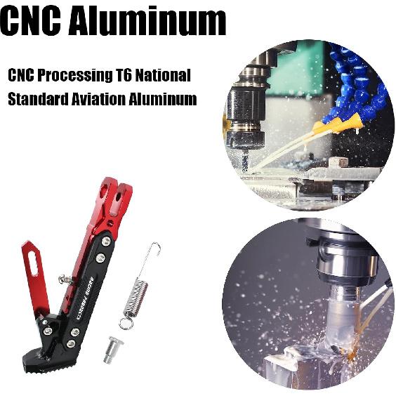 Motorcycle Universal Kickstand Adjustable Modified CNC Aluminum Alloy Adjustable Tripod Holder Kickstand Foot Side Support Stand Motor Scooter