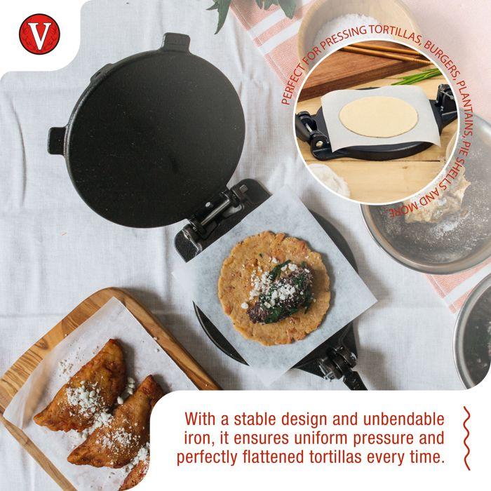 Presse à Tortilla pour Tortillas Mexicaines en Fonte 20cm, Pataconera Victoria 36997 Noir 36997