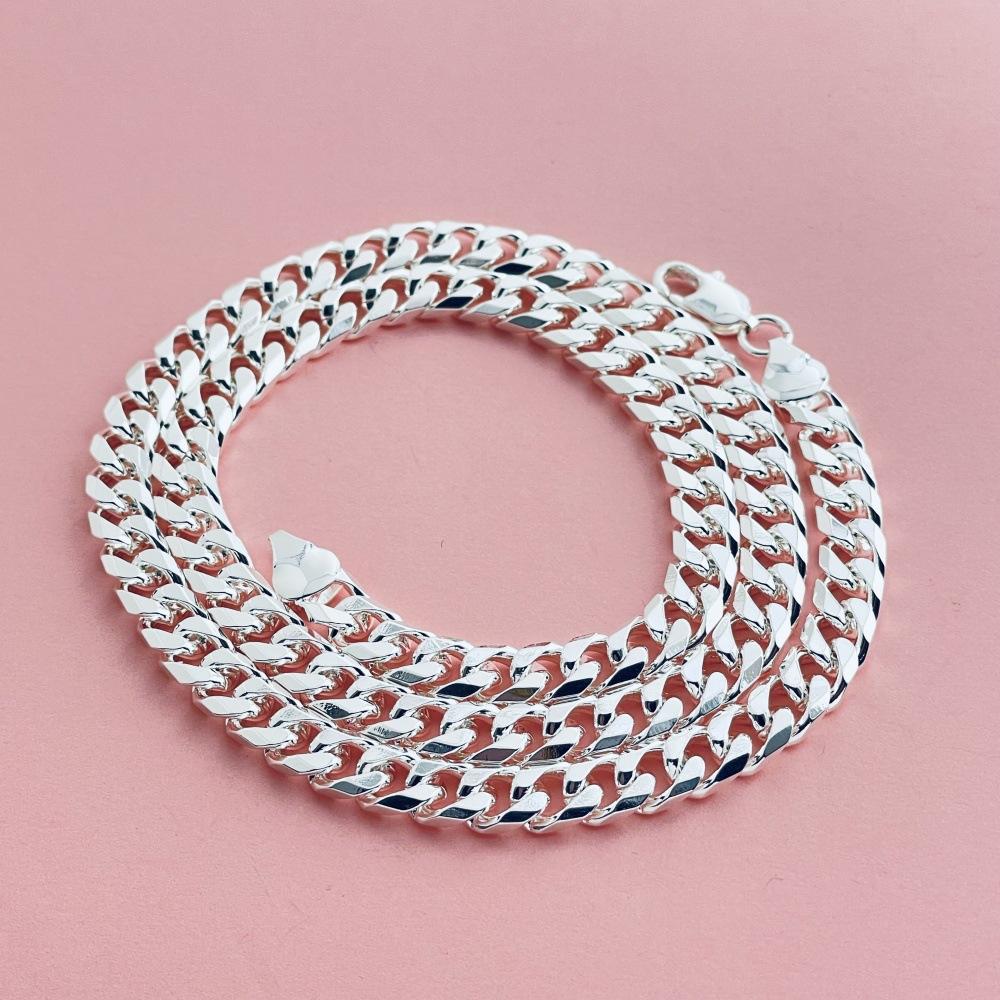 2026 European and American Jewelry Plated with 925 Silver 6mm Side Men s and Women s Necklace Jewelry 6MM*50CM