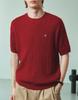 Meleugo Cable Round Men'S Short Sleeve Knit [Red]