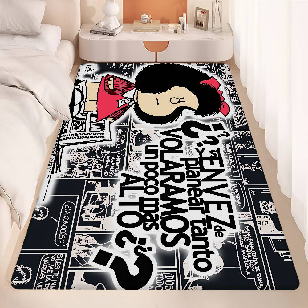 M-Mafalda Girl Floor Mat INS Style Soft Bedroom Floor House Laundry Room Mat Anti-skid Bedside Area Rugs