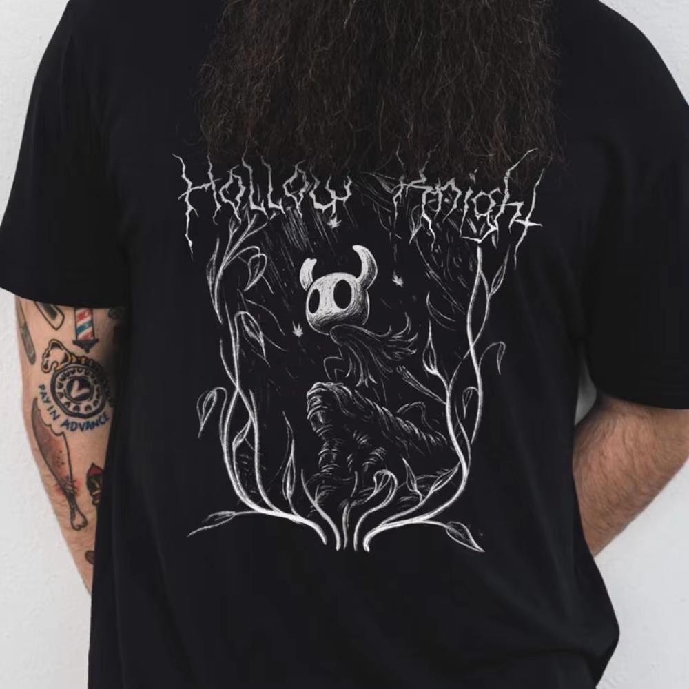 2025 New Fashion Game Tees Silk Song Graphic Hollow Knight TShirt Men Skull Graphic Gothic Anime Tshirt Women Cotton Loose Top