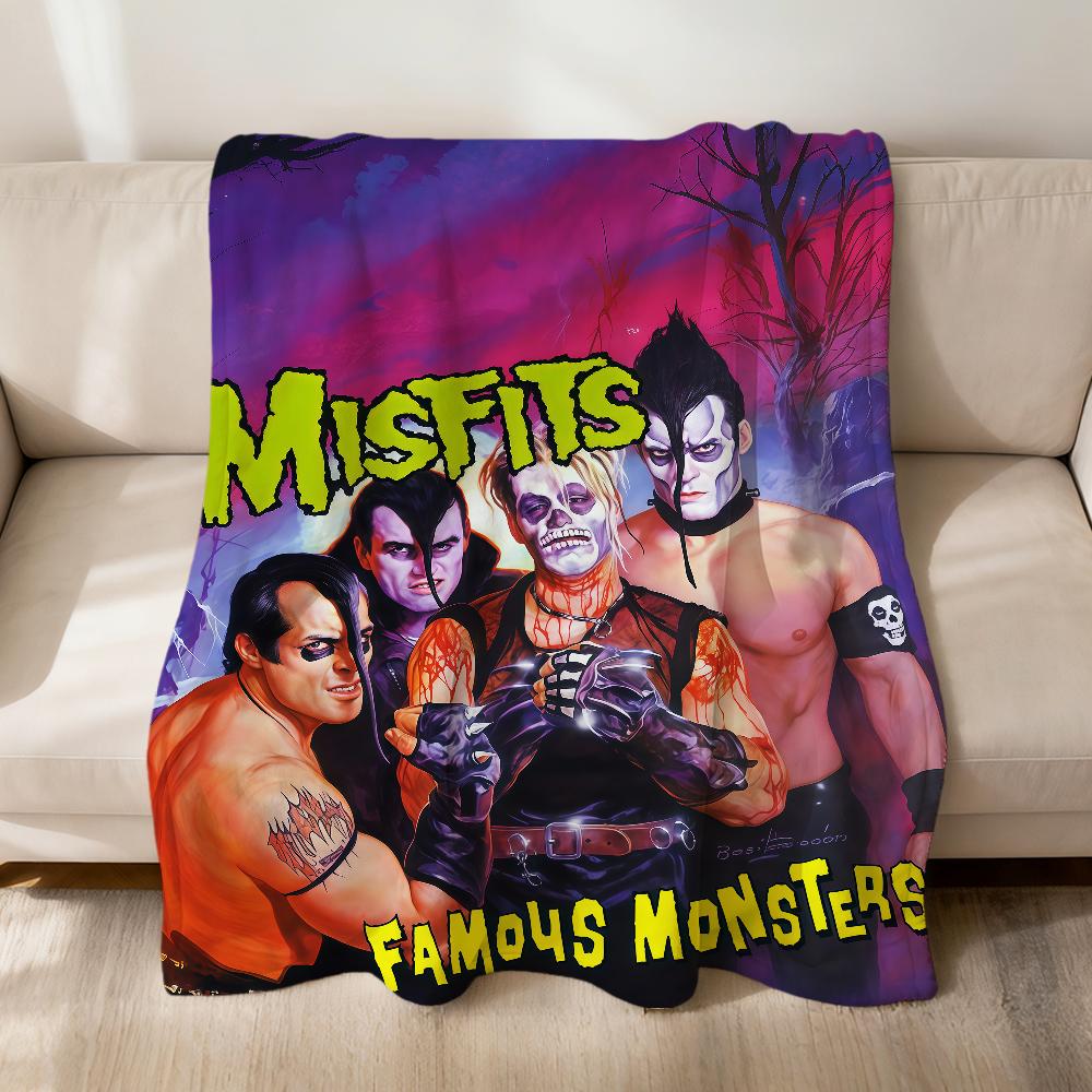 cool garbage Punk Music BAND M-Misfitstry m-Misfits Flannel soft warm plush blanket sofa living room hogar bed home Car portable
