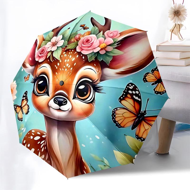 

1pc Stained Glass Snowman Design Automatic Opening Folding Umbrella with 8-Bone Iron Frame, Perfect for Fans, Travelers, Daily Use, and Festive Gifts!