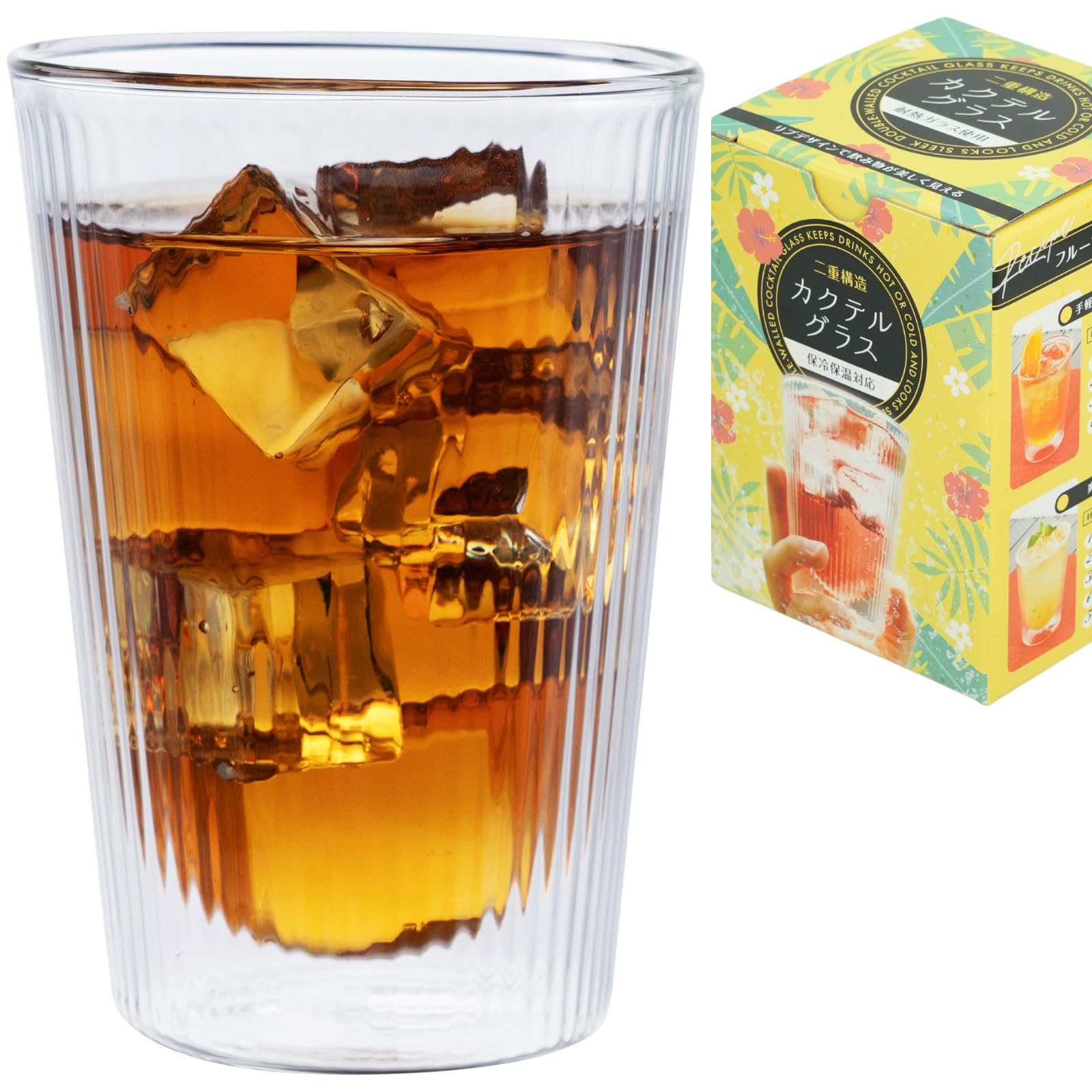 SEIDO Cocktail Gift Double-Walled Glass, Double-Walled, Heat-Resistant, Microwave-Safe, Dishwasher-Safe, (380ml)