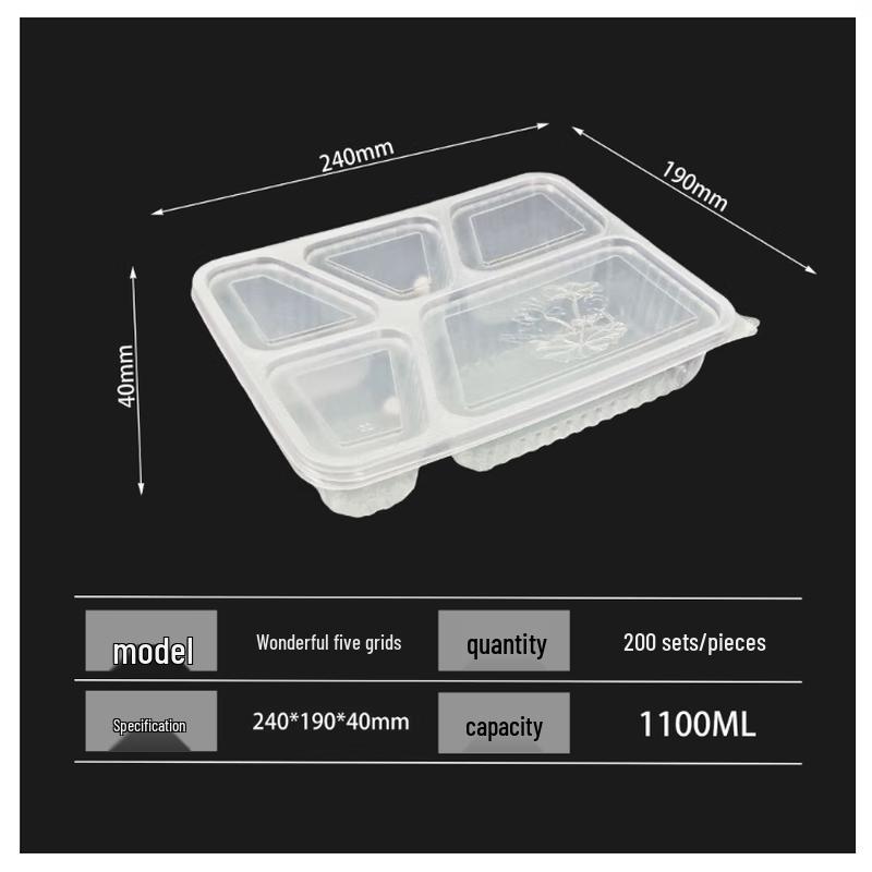 BOUSSAC Einweg-Verdickte PP-Lunchboxen