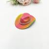 Mini Neon Glitter Cowboy Hat Hair Clip Glowing Disco Party Decoration Accessories 10 cm Holographic Party Disco Supplies
