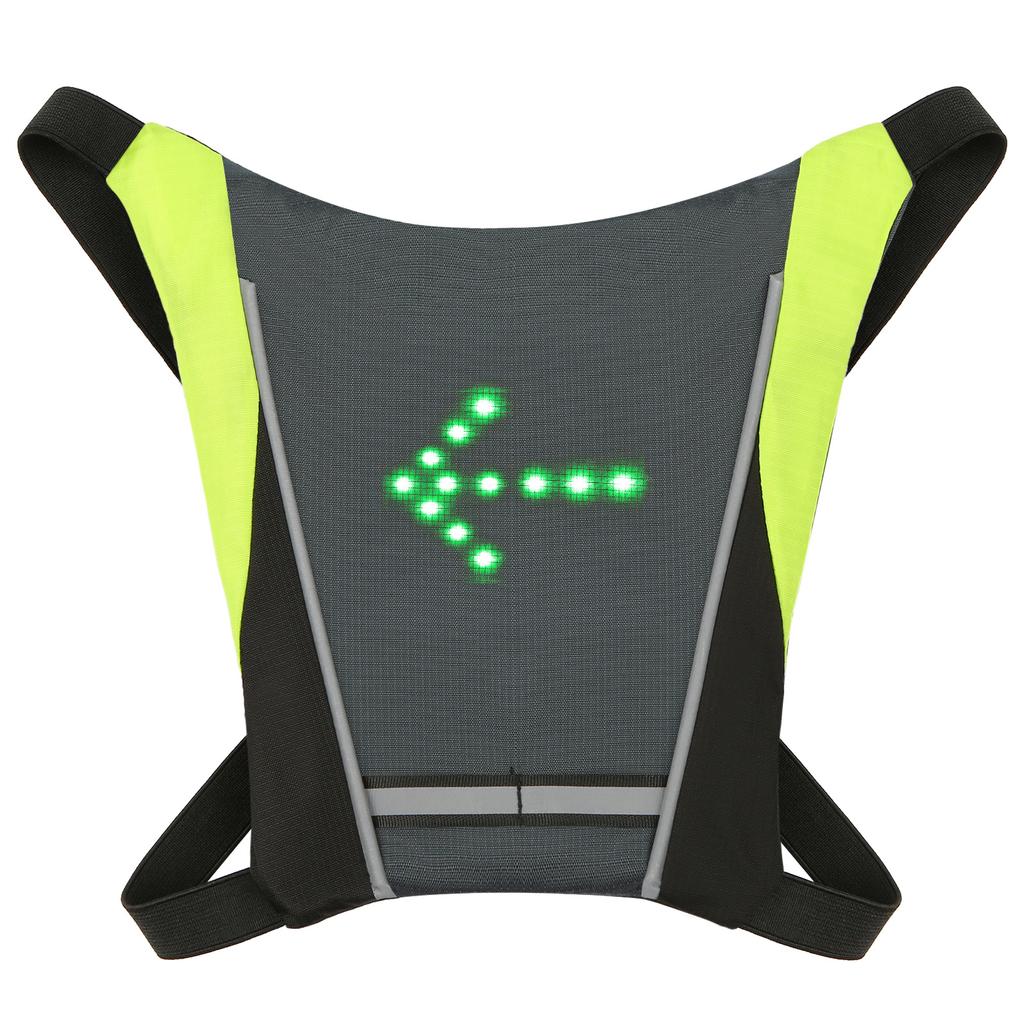 LED Turn Signal Bike Pack USB Rechargeable Reflective Backpack Attachment Clip with Remote Control LED Backpack with