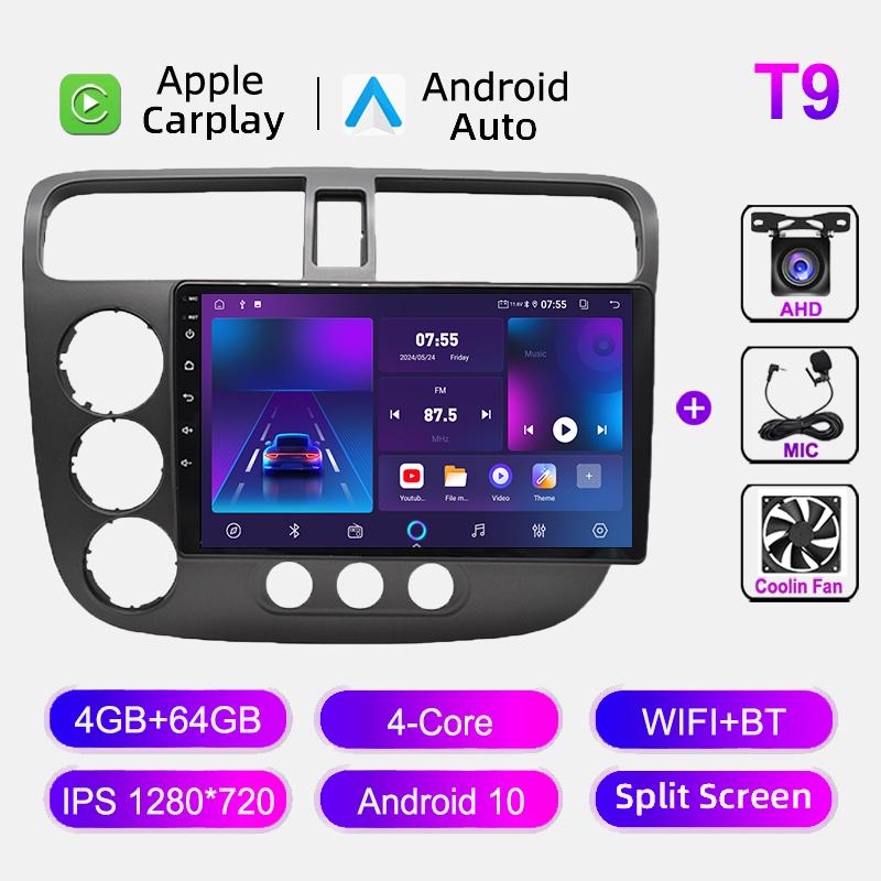 Android Car Radio For Honda Civic 2000-2006 Auto Stereo Multimedia Video Player Wireless Carplay GPS Navigation Autoradio WIFI