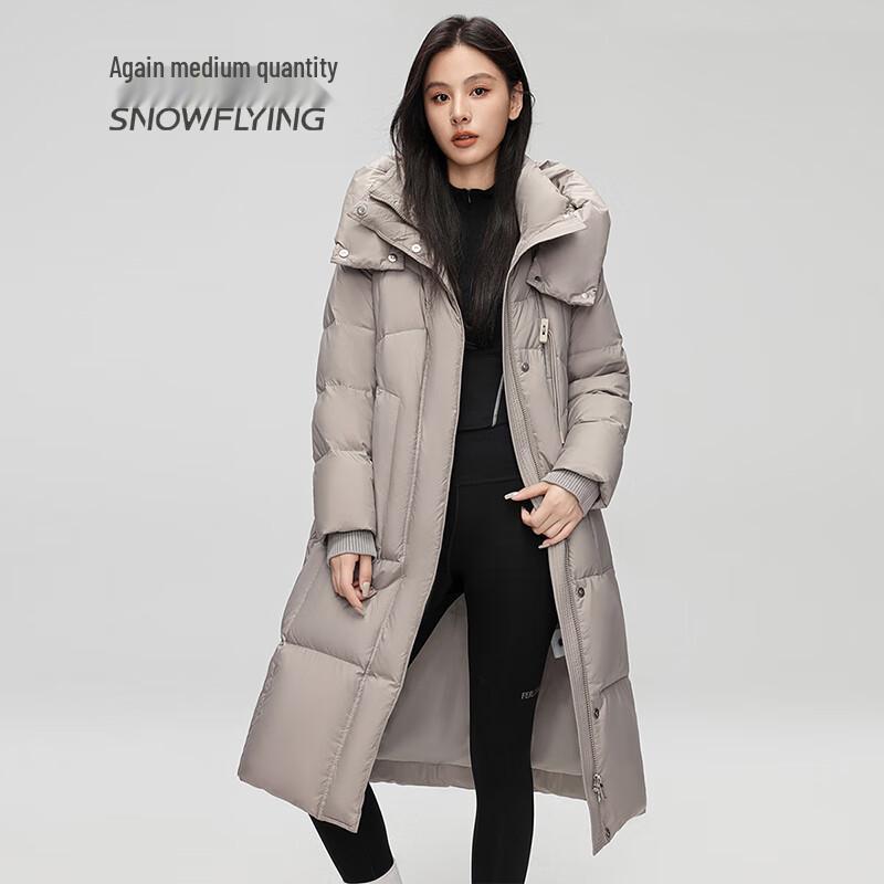 SNOWFLYING Women's Long Thickened Duck Down Jacket