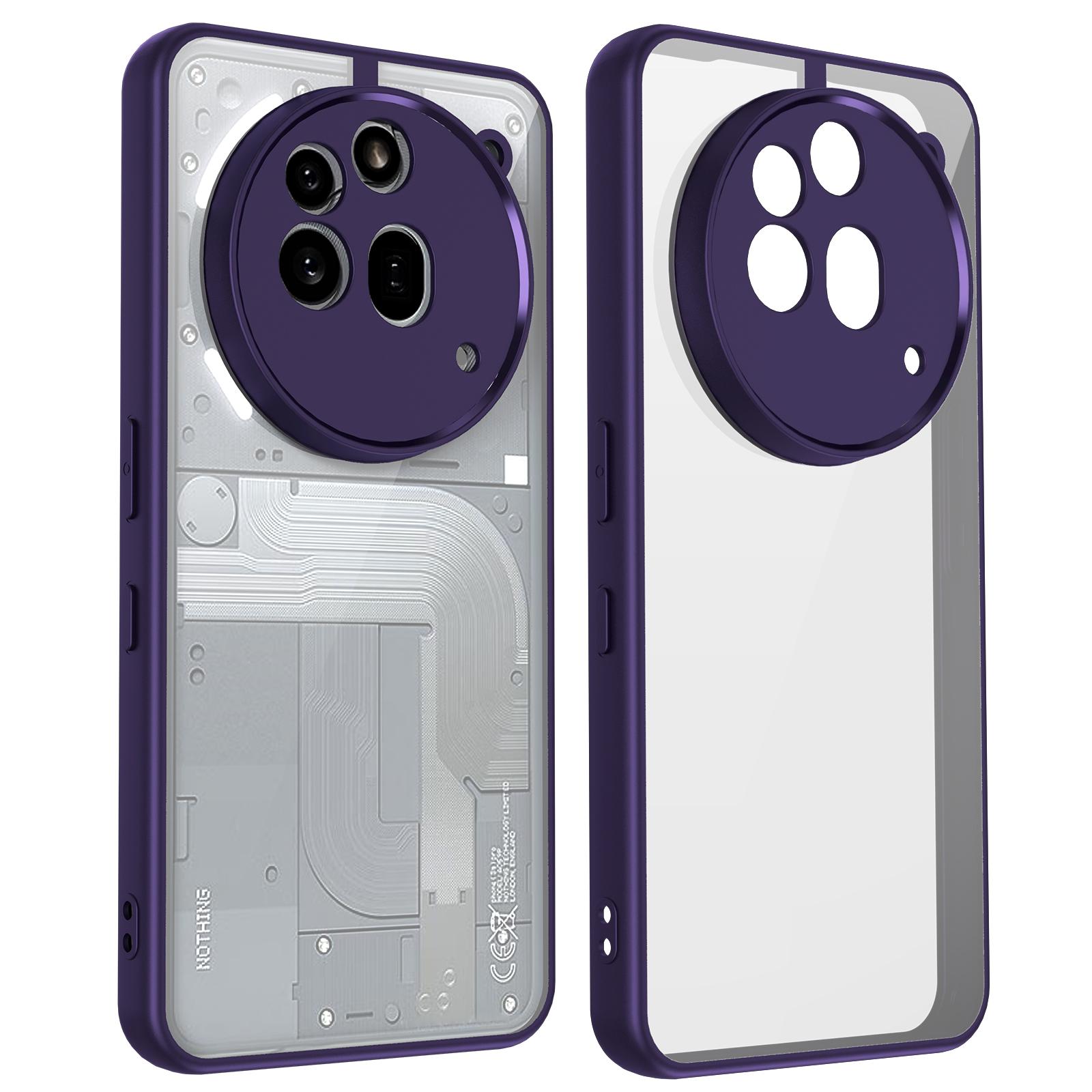 

Ни за что Телефон (3a) Прозрачный матовый чехол из ПК+ТПУ, ударопрочная задняя крышка для телефона Purple