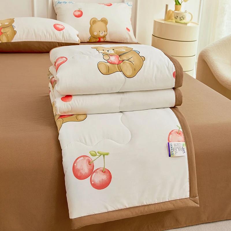 1pc Thin Duvet for Summer Quilt Single/Double/Queen Size Comforter Printed Blanket Home Soft Bedspread edredones (No Pillowcase)