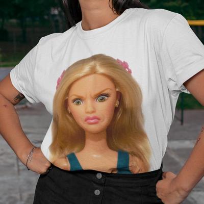 Popular Tshirt Gen Z,Funny Distressed Doll Face Meme T-Shirt,Weird Shirt,Gift For Woman Tik Tok Trending Tee, Sarcastic Leave Me Alone Shirt