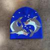 Acrylic Knit Hat With Cartoon Dolphin Embroidery Design For Daily Seasons Cold