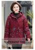 Hooded Floral Cotton Jacket for Middle-Aged Women - Plus Size Winter Fashion