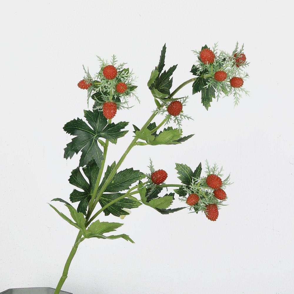 DIY Raspberry Artificial Plant Green Leaves Artificial Raspberry Branches Desktop Ornament