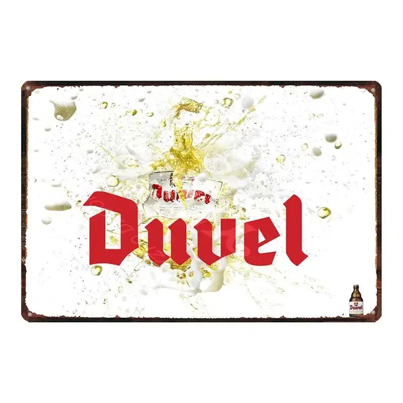 Belgian Beer Chouffe Duvel Metal Tin Sign Plate Wall Pub Kitchen Restaurant Home Art Decor Vintage Iron Poster  DU-2000