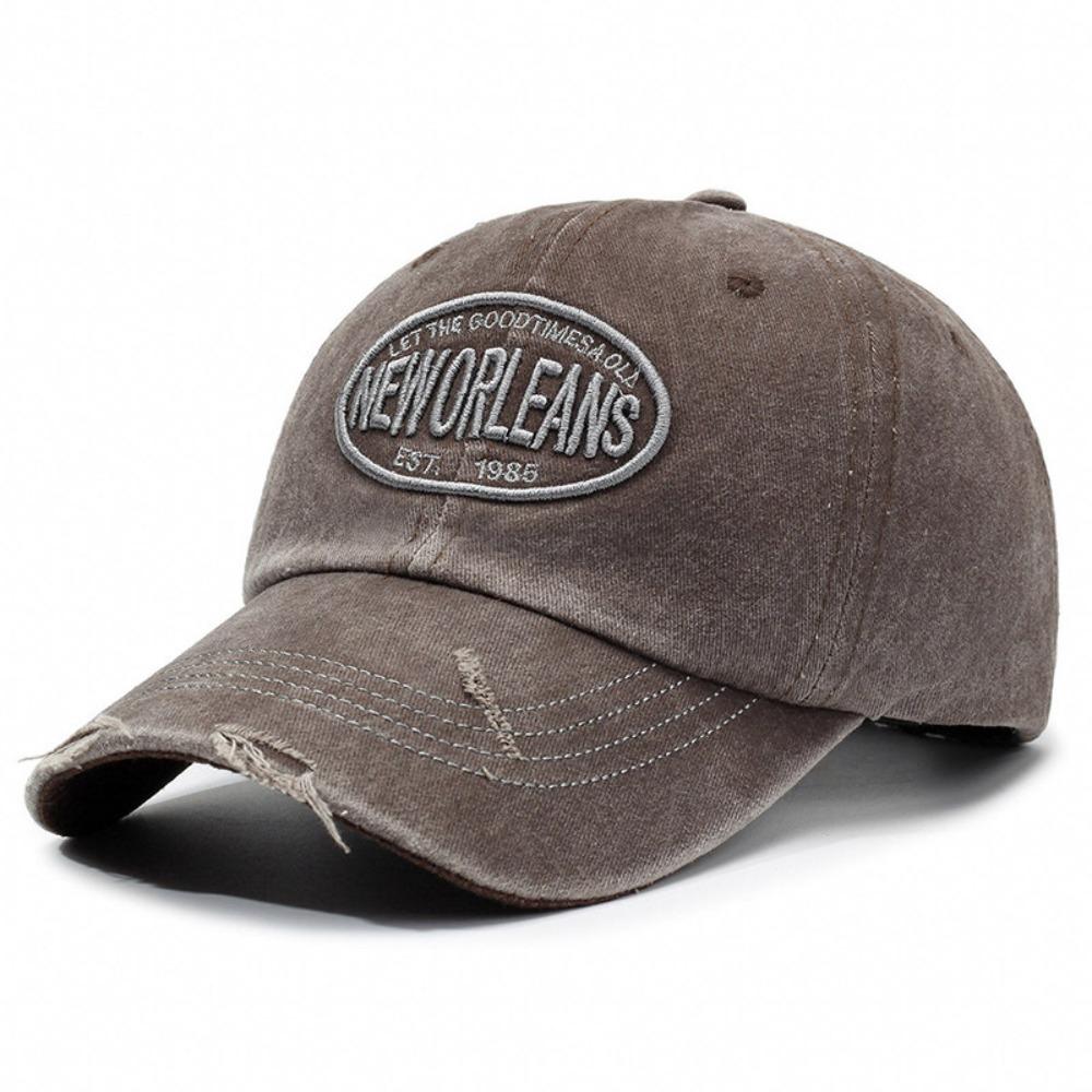 Letter NEWORLEANS Distressed Faded Cap Broken Hole Sunscreen Hats  For Man Women Outdoor Sports
