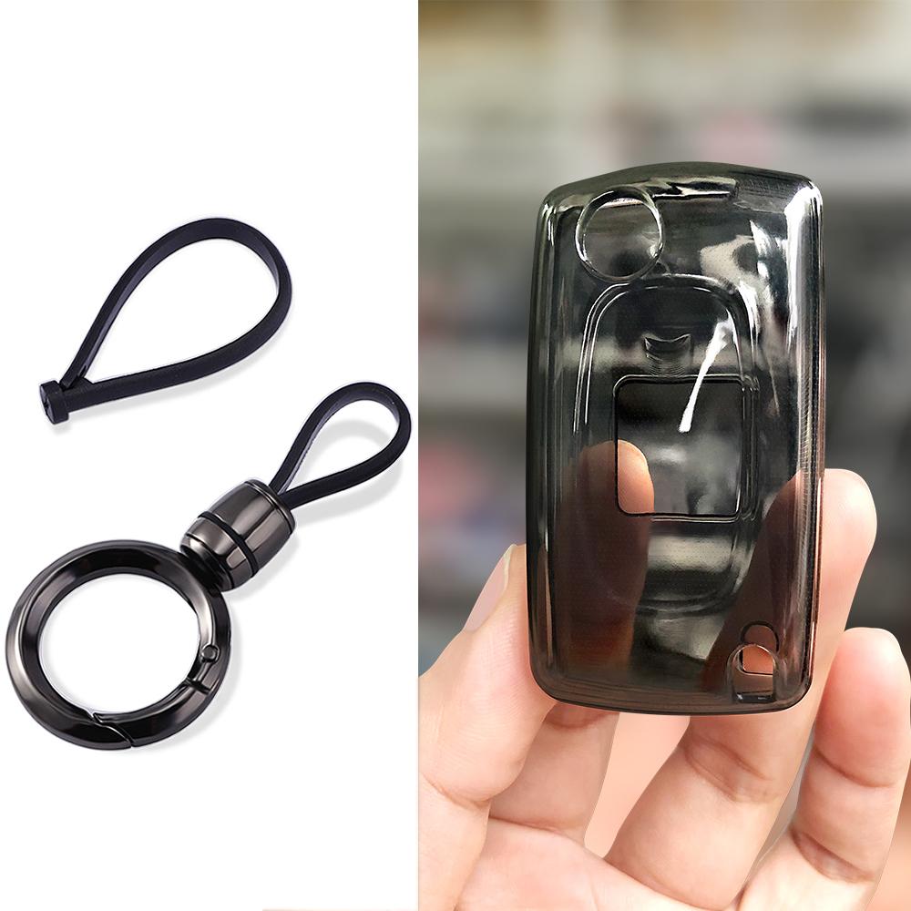 TPU Folding Key Case Cover Car Keychain Shell For Peugeot 206 207 208 307 308 408 407 3008 5008 4007 For Citroen C2 C5 C3 C4 C8