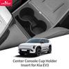 Smabee for Kia EV3 EV4 2024-2026 Center Console Water Cup Holder Shock-Absorbing Storage Tray TPE Car Interior Accessories Black