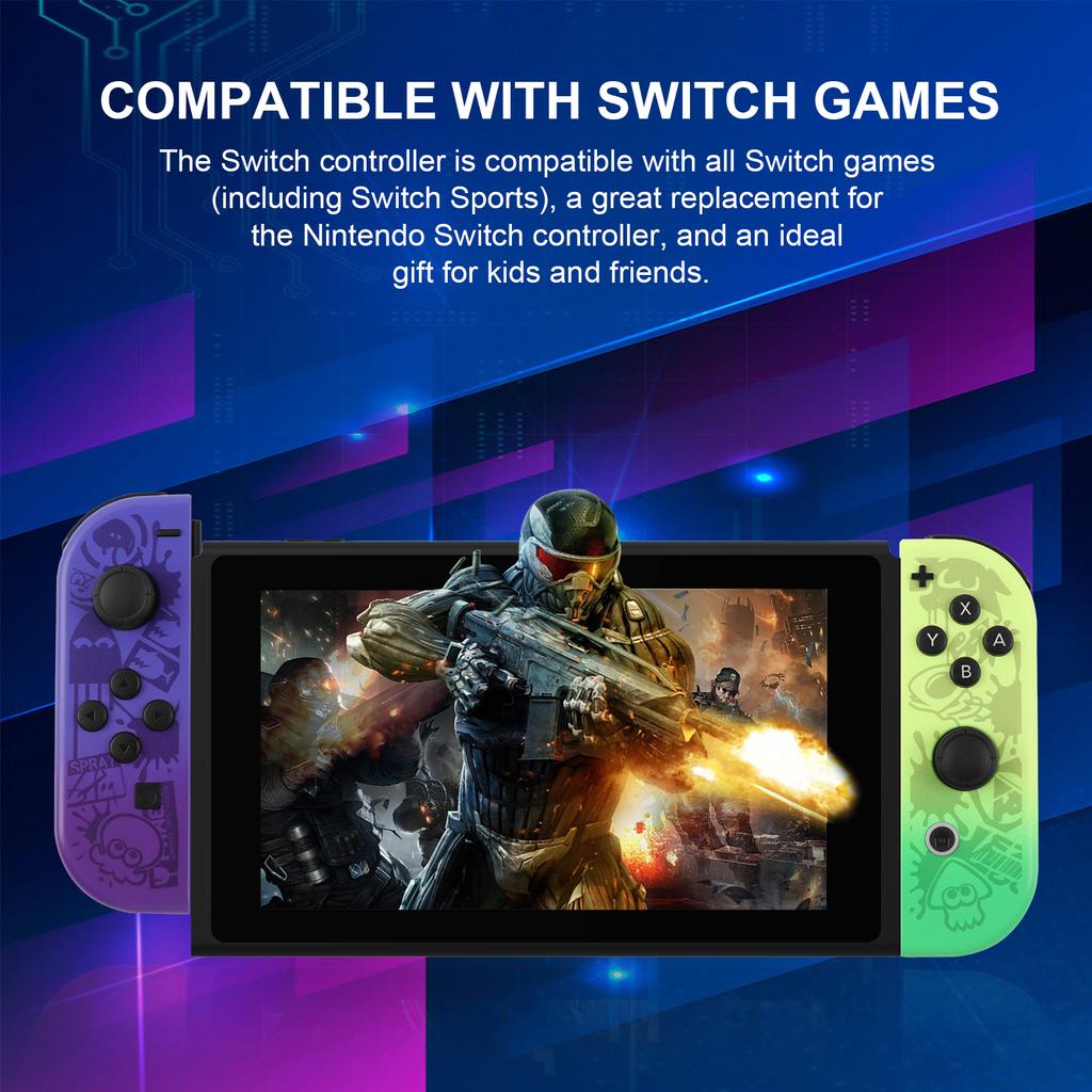Wireless Left Right Controller Dual Vibration Bluetooth Joypad With 6 Axis Gyro Switch Game Console L/R Handle Grip