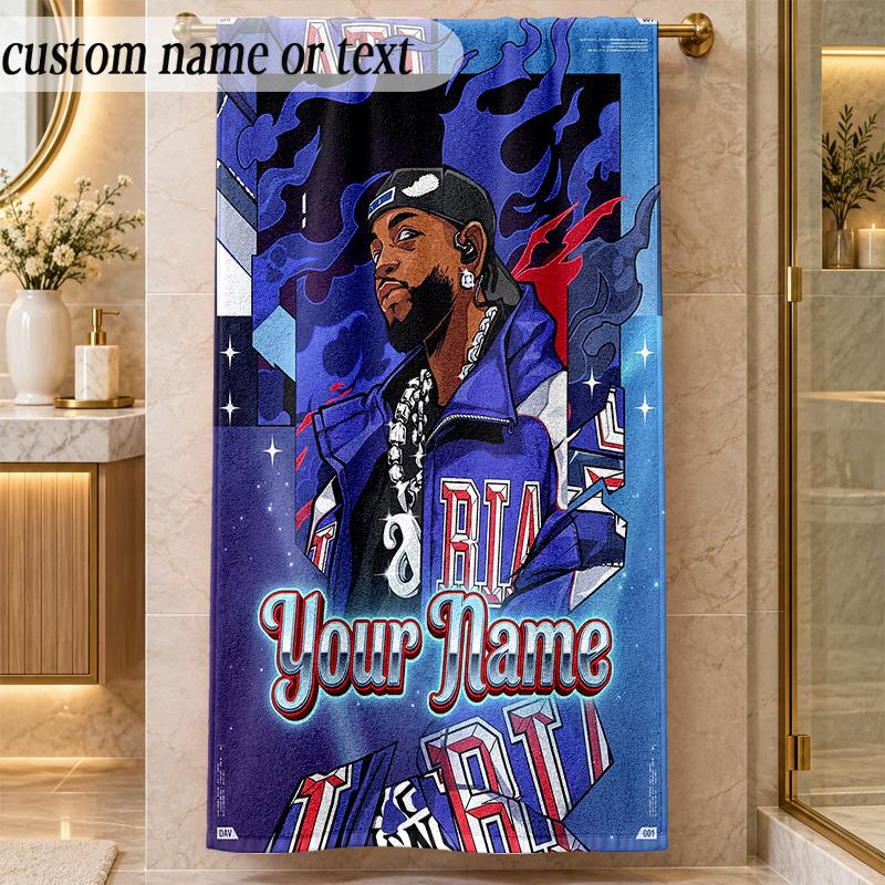 Beach TowelKendrick Lamar Custom Name Text Personalized Soft Towel for Beach Pool Indoor Home Decor Gift