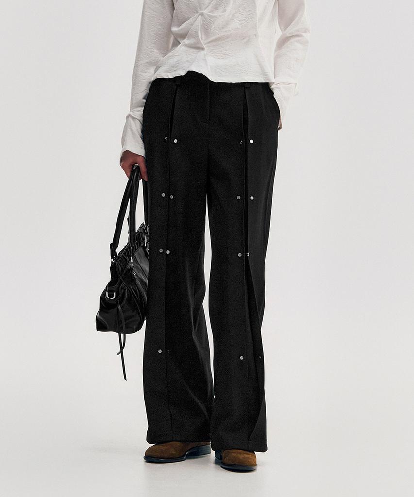 Kimjisu Pleated Snap Pants _ Black